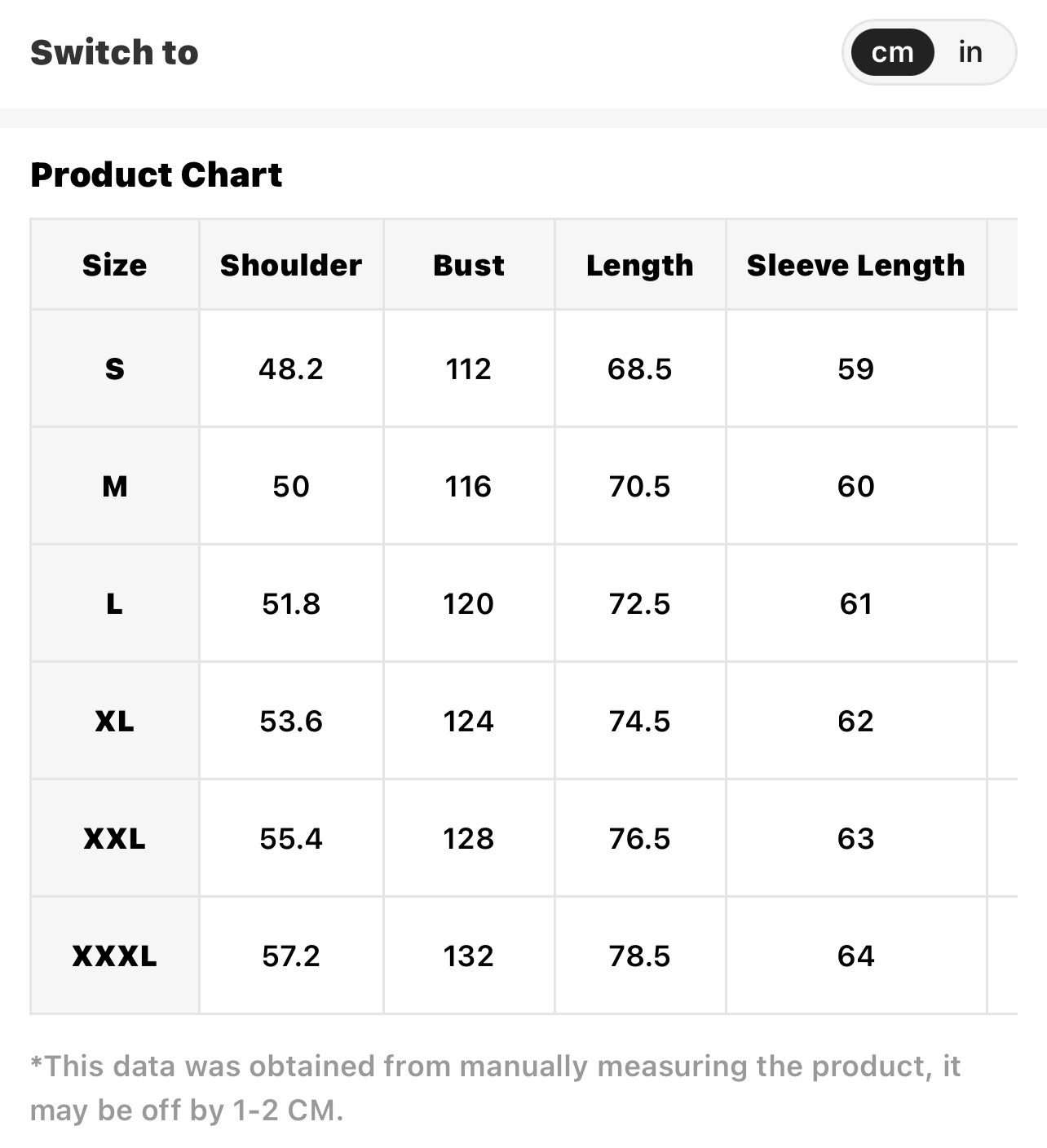 Size Chart